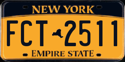 NY license plate FCT2511