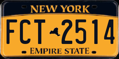 NY license plate FCT2514