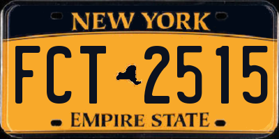 NY license plate FCT2515