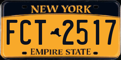 NY license plate FCT2517