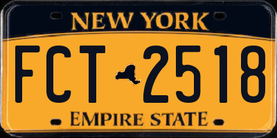 NY license plate FCT2518