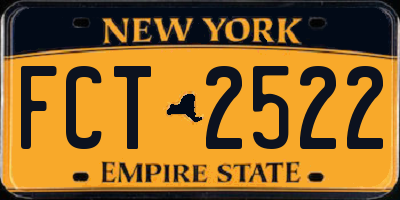 NY license plate FCT2522