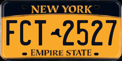 NY license plate FCT2527