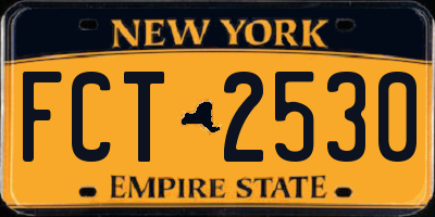NY license plate FCT2530