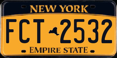 NY license plate FCT2532