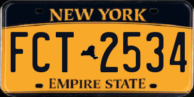 NY license plate FCT2534