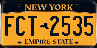NY license plate FCT2535
