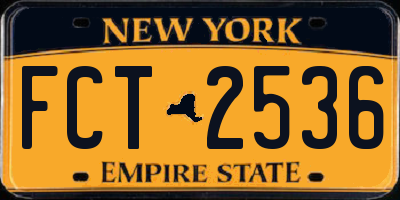 NY license plate FCT2536