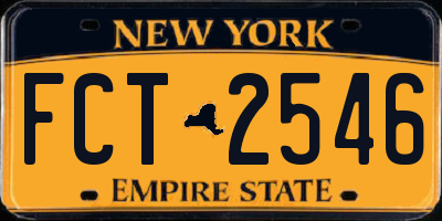 NY license plate FCT2546