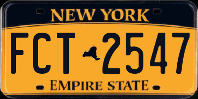 NY license plate FCT2547