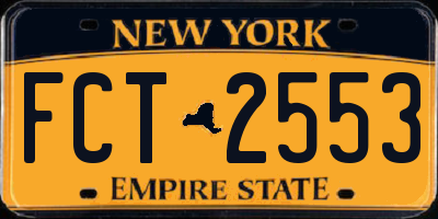 NY license plate FCT2553
