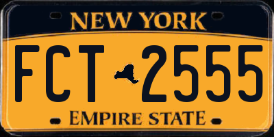 NY license plate FCT2555