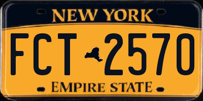NY license plate FCT2570