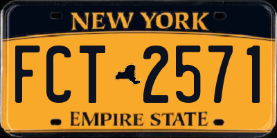 NY license plate FCT2571