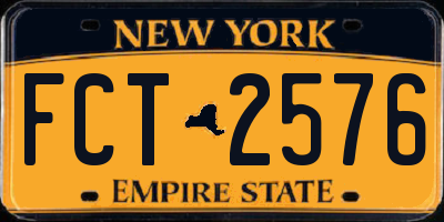 NY license plate FCT2576