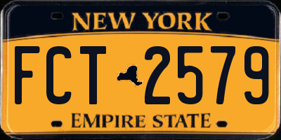 NY license plate FCT2579