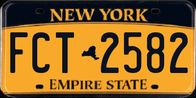 NY license plate FCT2582