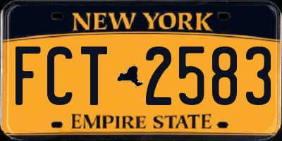 NY license plate FCT2583