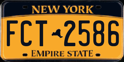 NY license plate FCT2586