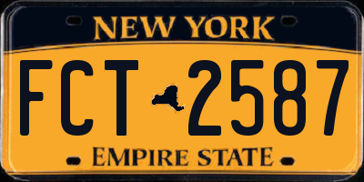 NY license plate FCT2587