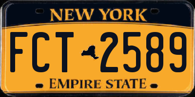 NY license plate FCT2589