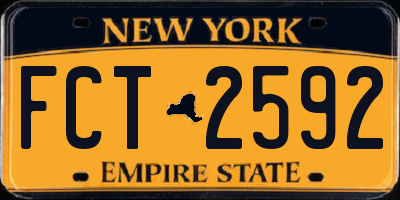 NY license plate FCT2592