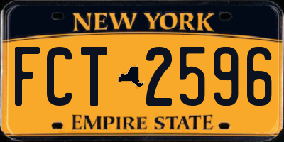 NY license plate FCT2596