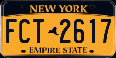 NY license plate FCT2617