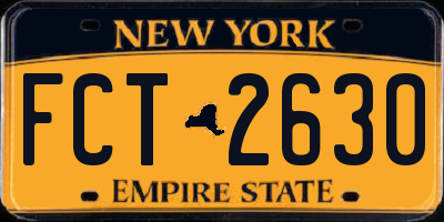 NY license plate FCT2630