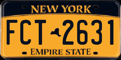 NY license plate FCT2631