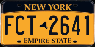 NY license plate FCT2641