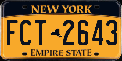 NY license plate FCT2643