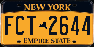 NY license plate FCT2644