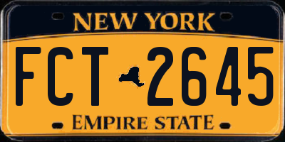 NY license plate FCT2645