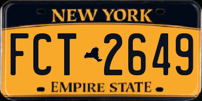 NY license plate FCT2649
