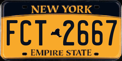 NY license plate FCT2667
