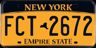 NY license plate FCT2672