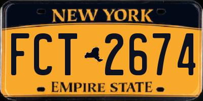 NY license plate FCT2674