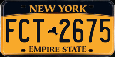 NY license plate FCT2675