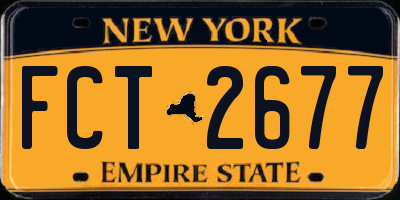 NY license plate FCT2677
