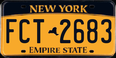 NY license plate FCT2683