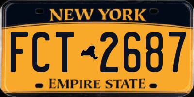 NY license plate FCT2687
