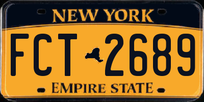 NY license plate FCT2689