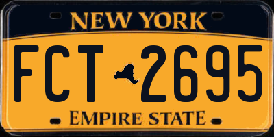 NY license plate FCT2695