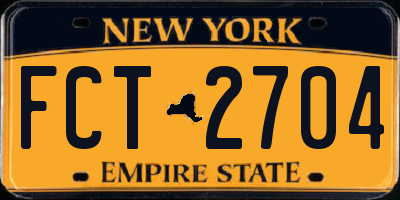 NY license plate FCT2704