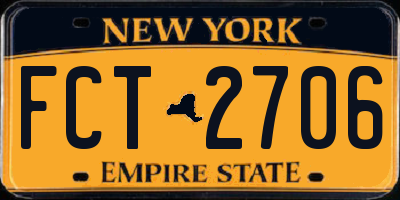 NY license plate FCT2706