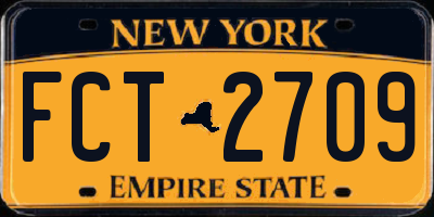NY license plate FCT2709