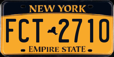 NY license plate FCT2710