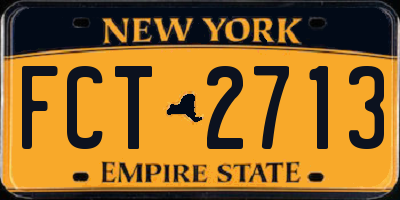 NY license plate FCT2713