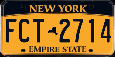 NY license plate FCT2714